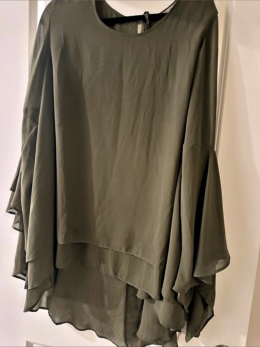 Sympli Layered Sleeve Tunic in Green Like New